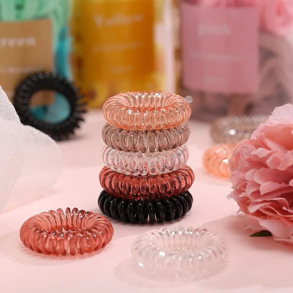 8 Pack Spiral Hair Ties, Traceless Hair Rings for Thick Hair, Multicolor - Picture 2 of 7